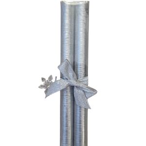 Holiday Designs silver glitter lined tapered candles. 2 pk. NWT.